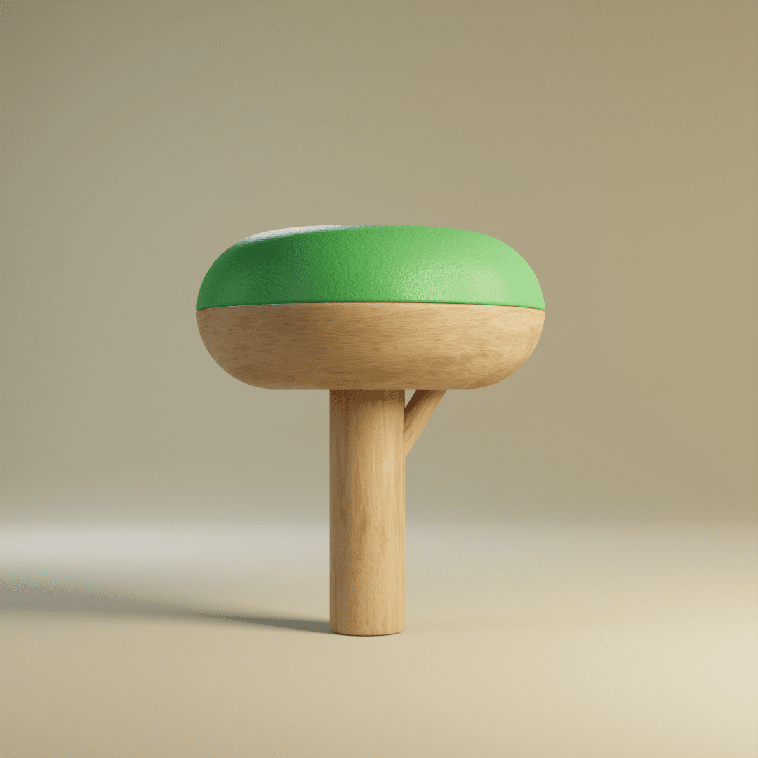 3D illustration of an abstract and geometric tree.